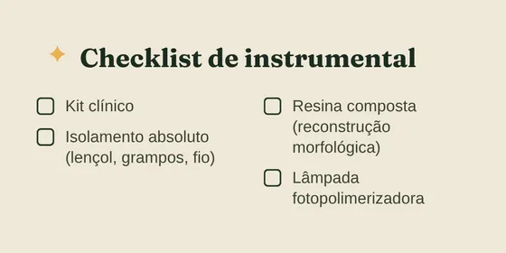 Página do material mostrando o checklist de instrumental